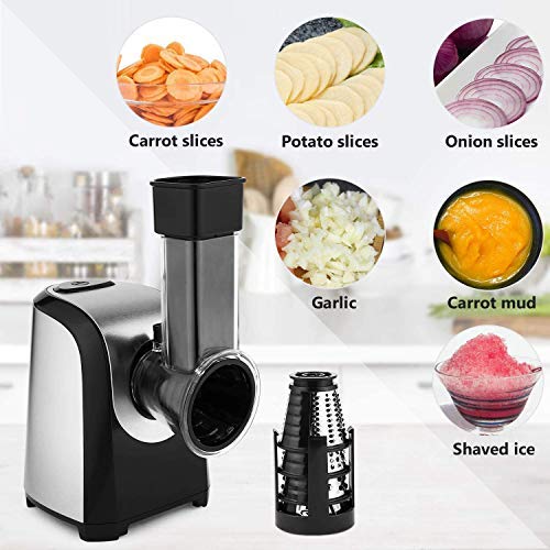 Homdox Electric Vegetable Graters Professional Salad Maker, Electric Slicer Shredder Graters for Kitchen, Gratersr/Chopper/Salad,Electric Salad machine for Vegetables Carrot Cheese Black - Image 2
