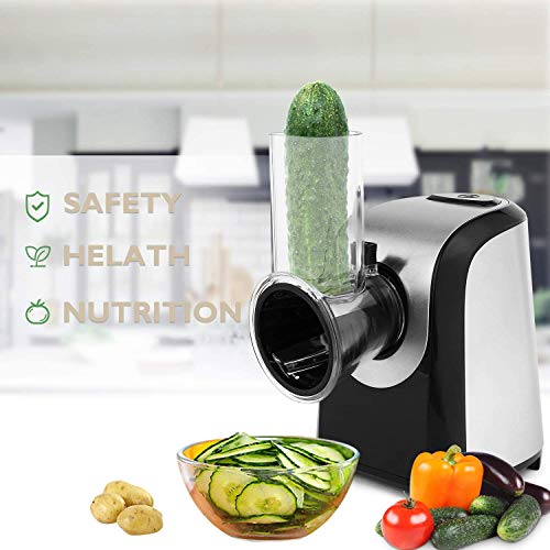 Homdox Electric Vegetable Graters Professional Salad Maker, Electric Slicer Shredder Graters for Kitchen, Gratersr/Chopper/Salad,Electric Salad machine for Vegetables Carrot Cheese Black - Image 4