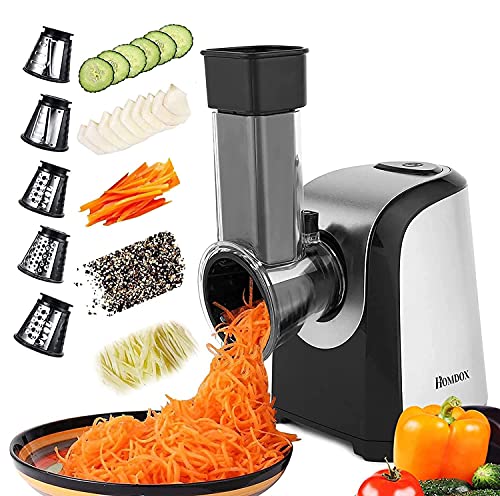 Homdox Electric Vegetable Graters Professional Salad Maker, Electric Slicer Shredder Graters for Kitchen, Gratersr/Chopper/Salad,Electric Salad machine for Vegetables Carrot Cheese Black - Image 1