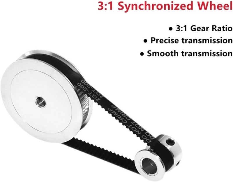 2GT Pulley GT2 Timing Belt Reduction 1:3 Width 6mm for 3D Printer leisurely(20T B8mm-60T B5mm,500mm-W6mm) - Image 2