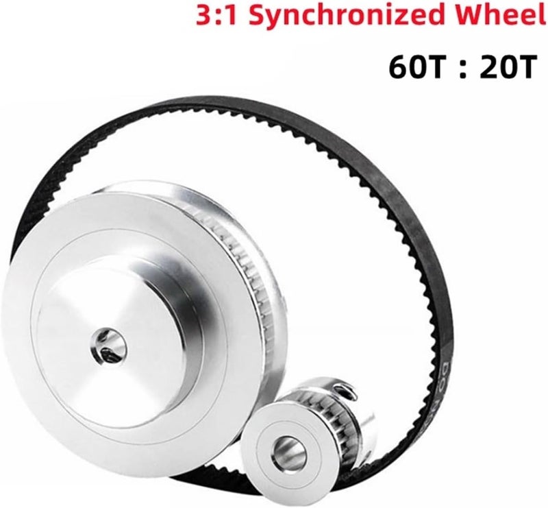 2GT Pulley GT2 Timing Belt Reduction 1:3 Width 6mm for 3D Printer leisurely(20T B8mm-60T B5mm,500mm-W6mm) - Image 4