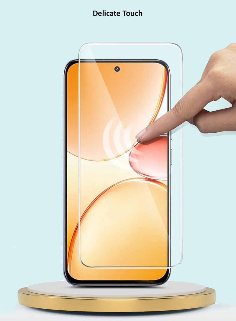 جيماكس حامي شاشة زجاجي مقسّى بشاشة منحنيّة حواف 9H 2.5D من سلسلة Realme C85 5G 2025 GMAX - شفاف - Image 4