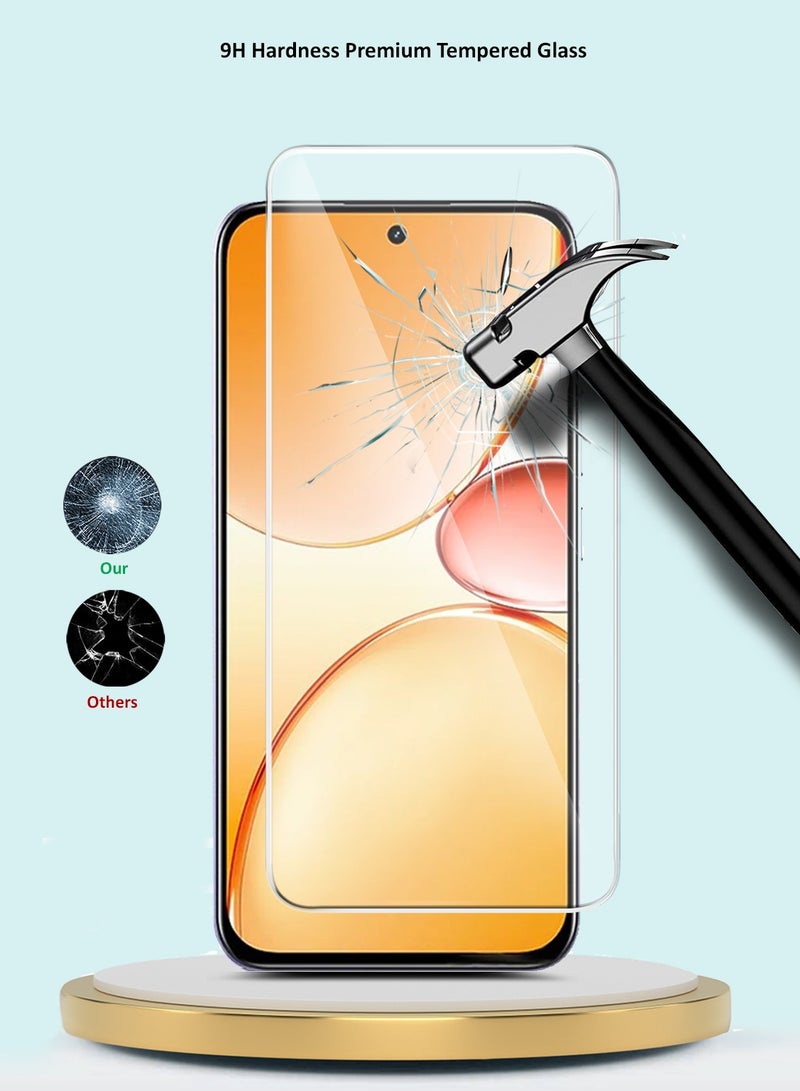 جيماكس حامي شاشة زجاجي مقسّى بشاشة منحنيّة حواف 9H 2.5D من سلسلة Realme C85 5G 2025 GMAX - شفاف - Image 3