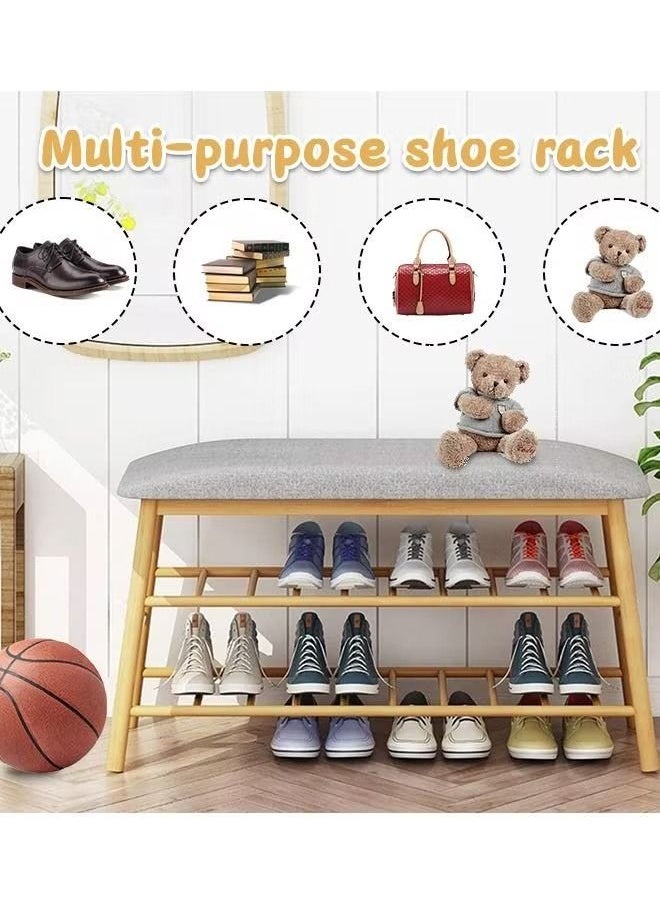 Bamboo Shoes Bench Seat, 2 Tier Shoe Rack Storage Stool With Hidden Storage Compartment, Shoe Shelf For Entryway, Hallway, Bedroom, Living Room, 83 x 27 x 44 cm - pzsku/Z9EFE34D3A64C65E86897Z/45/_/1686046163/4f00c931-b38b-4376-9169-949752cf21cb