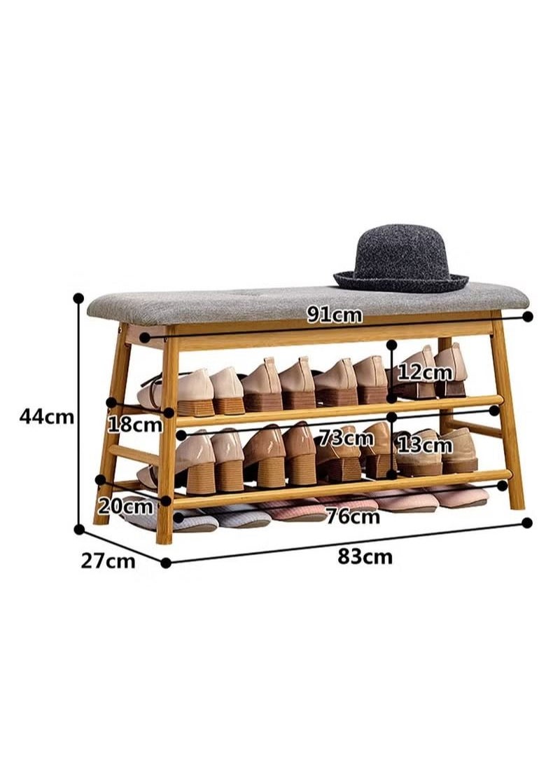 Bamboo Shoes Bench Seat, 2 Tier Shoe Rack Storage Stool With Hidden Storage Compartment, Shoe Shelf For Entryway, Hallway, Bedroom, Living Room, 83 x 27 x 44 cm - pzsku/Z9EFE34D3A64C65E86897Z/45/_/1686046165/55cfd274-4f78-4b90-8243-4de6798ae0c2