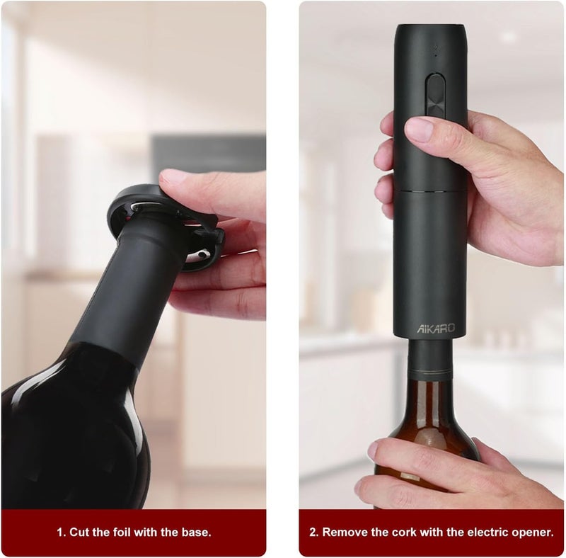 AIKARO - Electric Wine Bottle Opener Automatic Corkscrew, Rechargeable - Image 5
