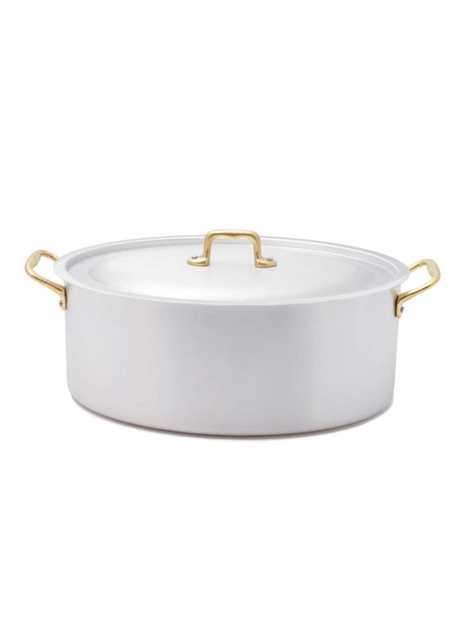 Ottinetti Oval Casserole with Lid Brass Handles (32cm)