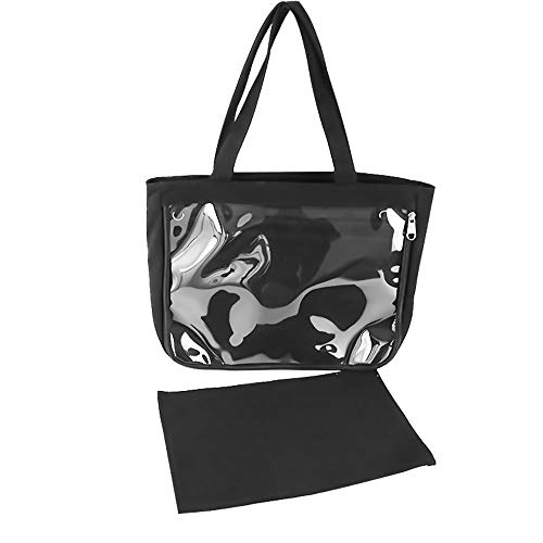 AlwaySky Ita Tote Bag Clear Window for Pins Shoulder Bag Handbag Bag DIY, Cosplay Stachel Tote Black - Image 4