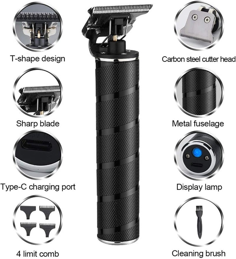 Solati Zero Gapped Trimmers, Electric T Blade Hair Trimmer Baldhead Hair Clippers for Men Cordless USB Rechargeable Hair Beard Trimmer Ceramic Close Cutting Outliners Salon Grooming Cutting Kit - Image 4