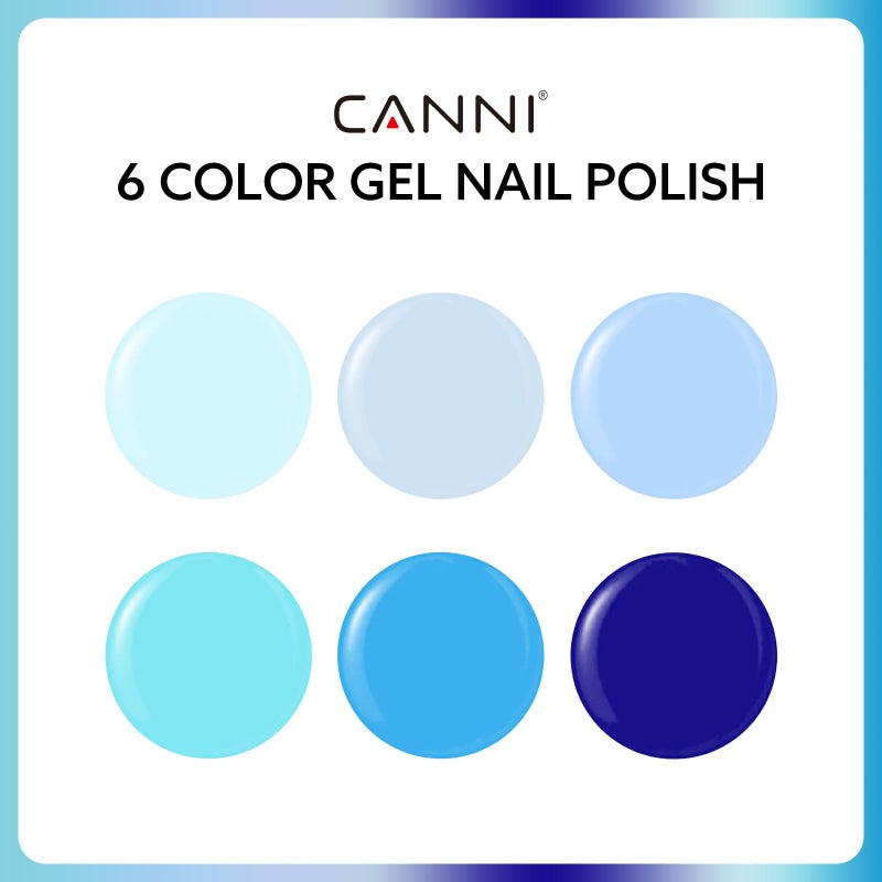CANNI 6Pcs 9ml Navy Blue Gel Nail Polish Set- Dark Royal Blue Gel Polish Kit Colors DIY at Home Salon Christmas New Year's Gifts for Girls - Image 2