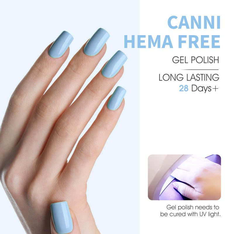 CANNI 6Pcs 9ml Navy Blue Gel Nail Polish Set- Dark Royal Blue Gel Polish Kit Colors DIY at Home Salon Christmas New Year's Gifts for Girls - Image 5
