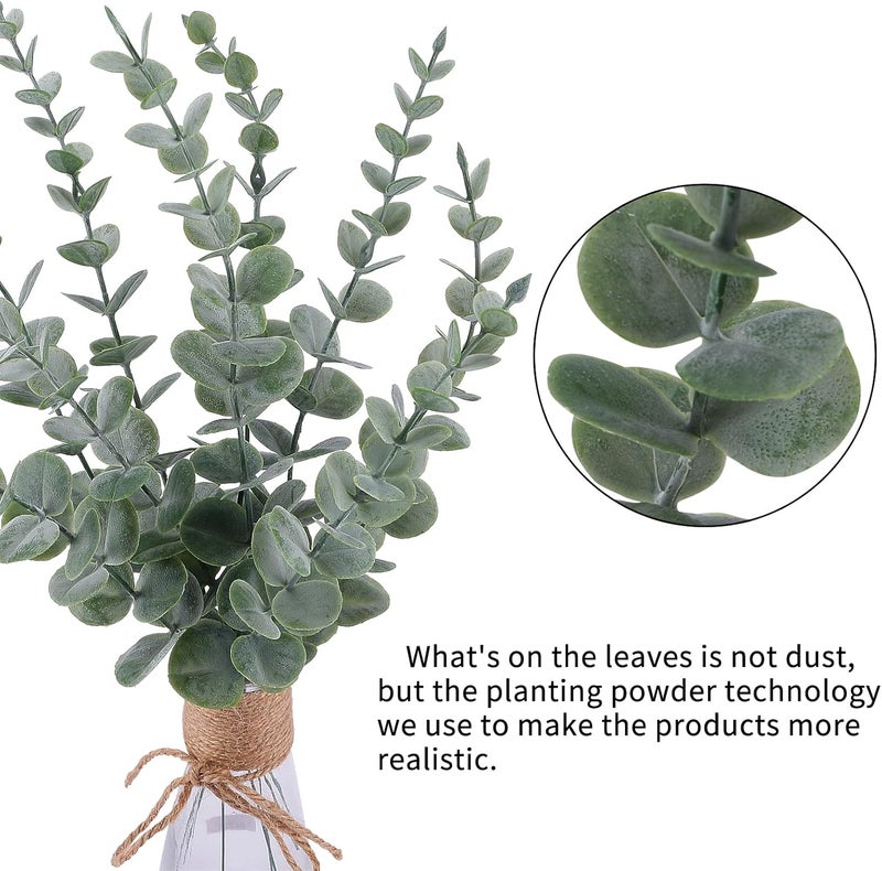 CEWOR 24pcs Eucalyptus Stems Artificial Eucalyptus Leaves Fake Greenery Branches Fake Flowers for Wedding Centerpiece Spring Easter Farmhouse Home Decoration - Image 3