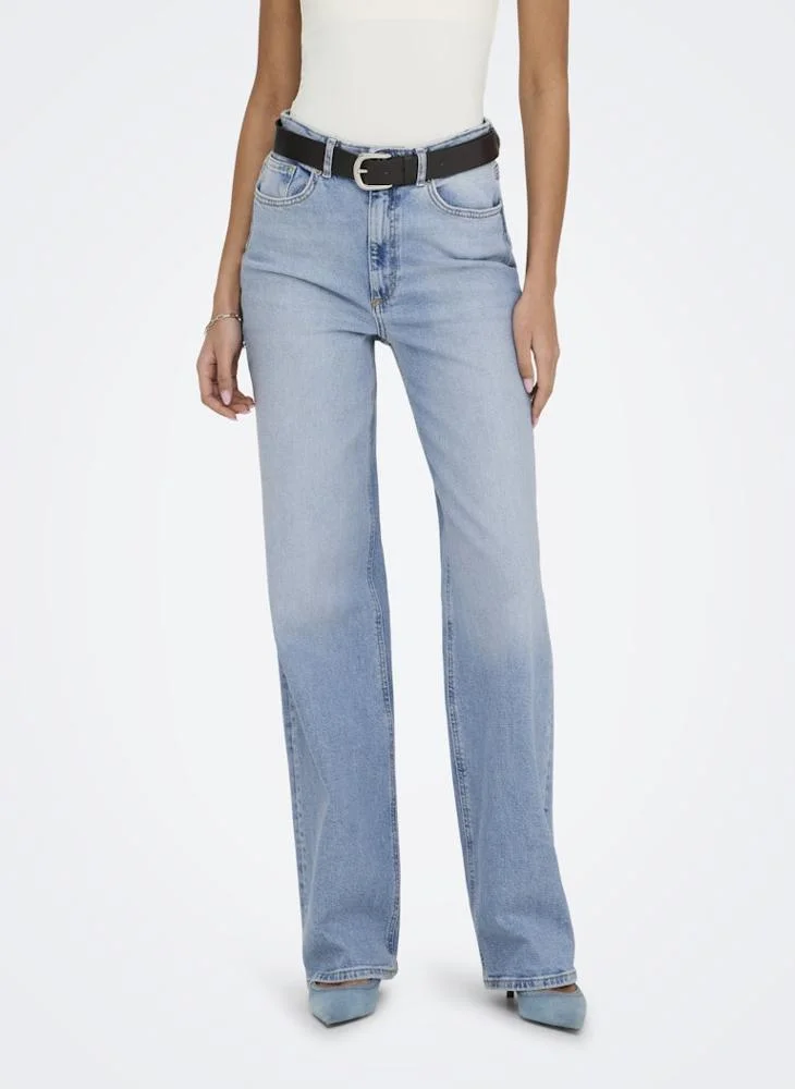Casual High Waisted Wide Leg Jeans