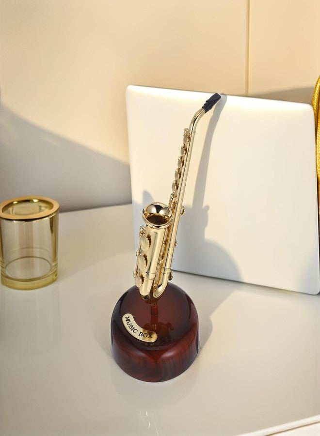 ERINGOGO Saxophone Music Box, Alto Sax Model Musical Instrument with Rotating Base, Classical Music Box Home Decoration for Boys Girls Musician - Image 5