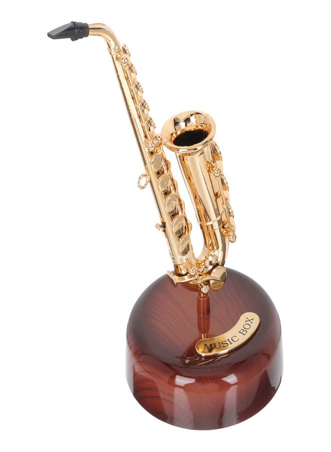 ERINGOGO Saxophone Music Box, Alto Sax Model Musical Instrument with Rotating Base, Classical Music Box Home Decoration for Boys Girls Musician - Image 1