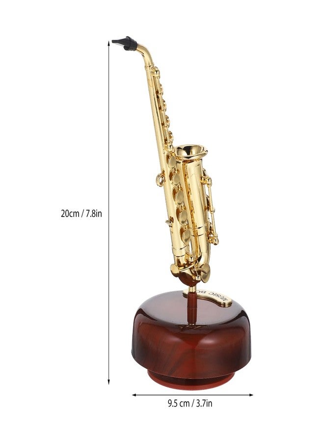 ERINGOGO Saxophone Music Box, Alto Sax Model Musical Instrument with Rotating Base, Classical Music Box Home Decoration for Boys Girls Musician - Image 2