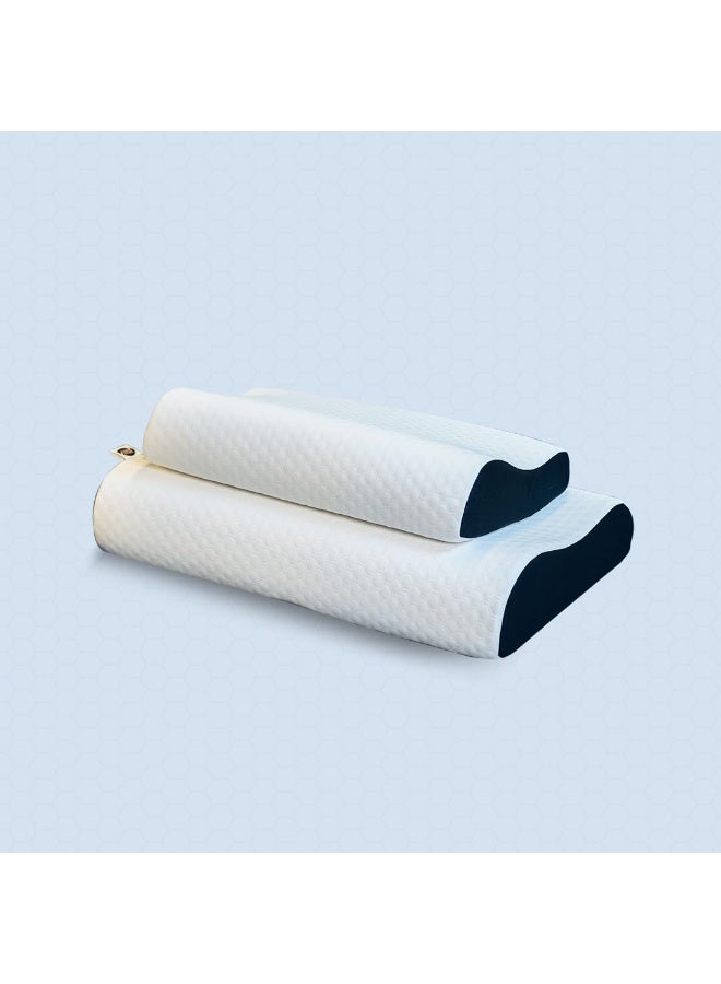 CareFoam وسادة عنق CareFoam النهائية لتخفيف الألم أثناء النوم، تحسن الوضعية ومحاذاة العمود الفقري، وسادة لتخفيف آلام الرقبة مع غطاء قابل للغسل من رغوة الذاكرة فائقة الاستجابة - كوين - أبيض عبوة من 1 - Image 5