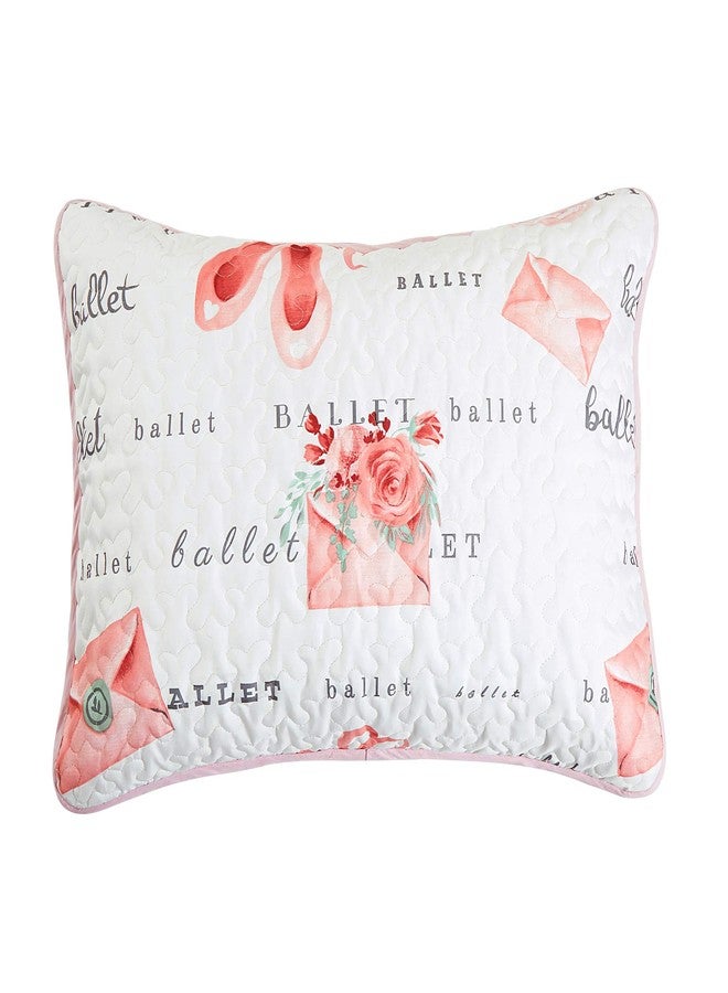 WPM WORLD PRODUCTS MART Pink White Ballet Theme Kids Quilt Set Full Size Princess Design Toddler Quilt for Toddler Bed Quilted Ballerina Style Bedspread Coverlet with Pillow Sham (Ballerina, Full) - Image 5