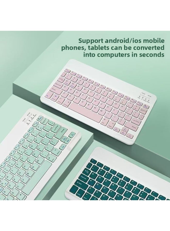 Wireless Bluetooth Keyboard Mouse Set For IPad For Huawei For Xiaomi Mobile Phones Tablets Eight Colors Available Wireless Keyboard-Color:Light Green-Product Type:Keyboard Dual-mode Mouse (mouse Charging) - Image 5