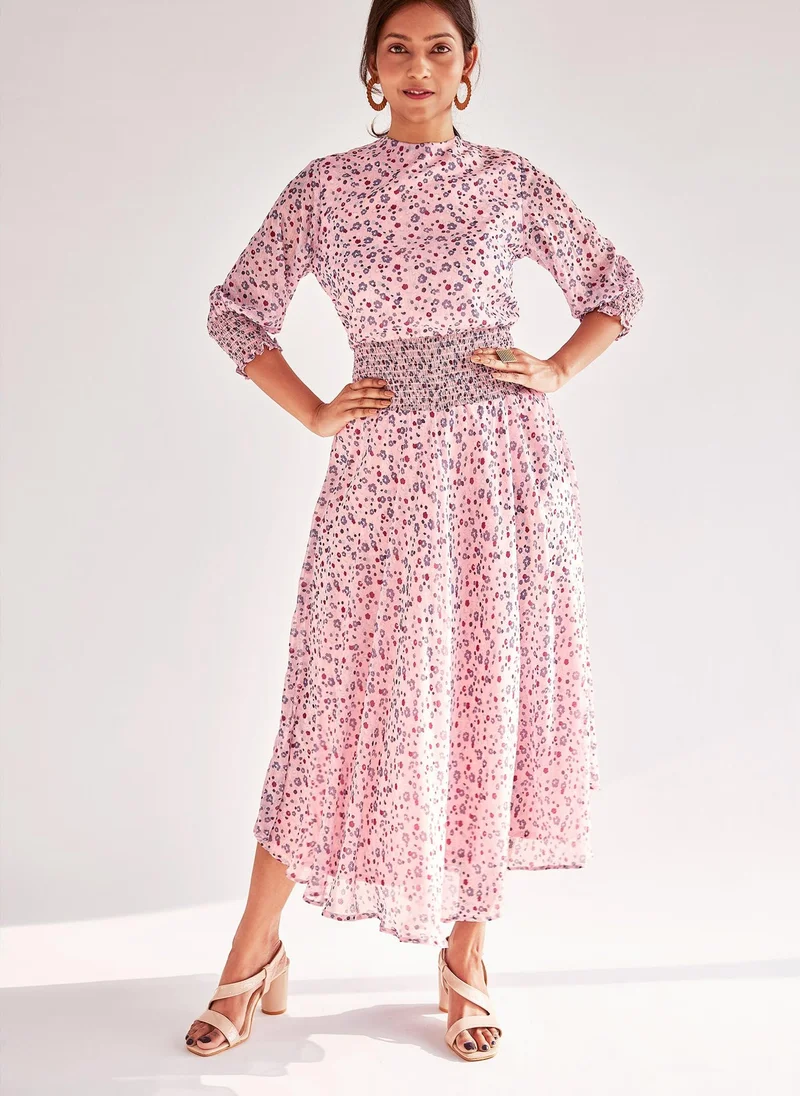 ذا ليبل لايف Floral Georgette Smocked Midi