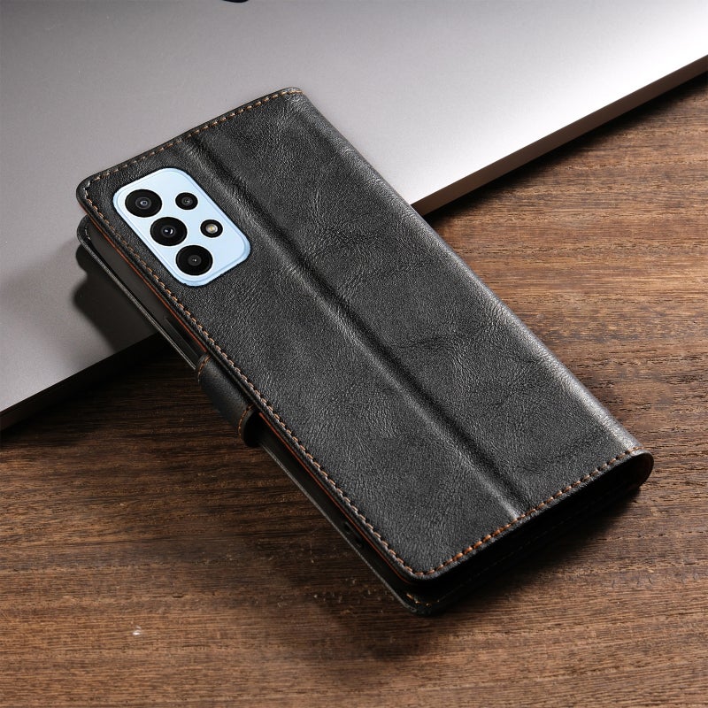 HuHa Case Cover For Samsung Galaxy A33 5G N.BEKUS CSJ-P1 Solid Color Leather Phone Case(Black) - Image 3