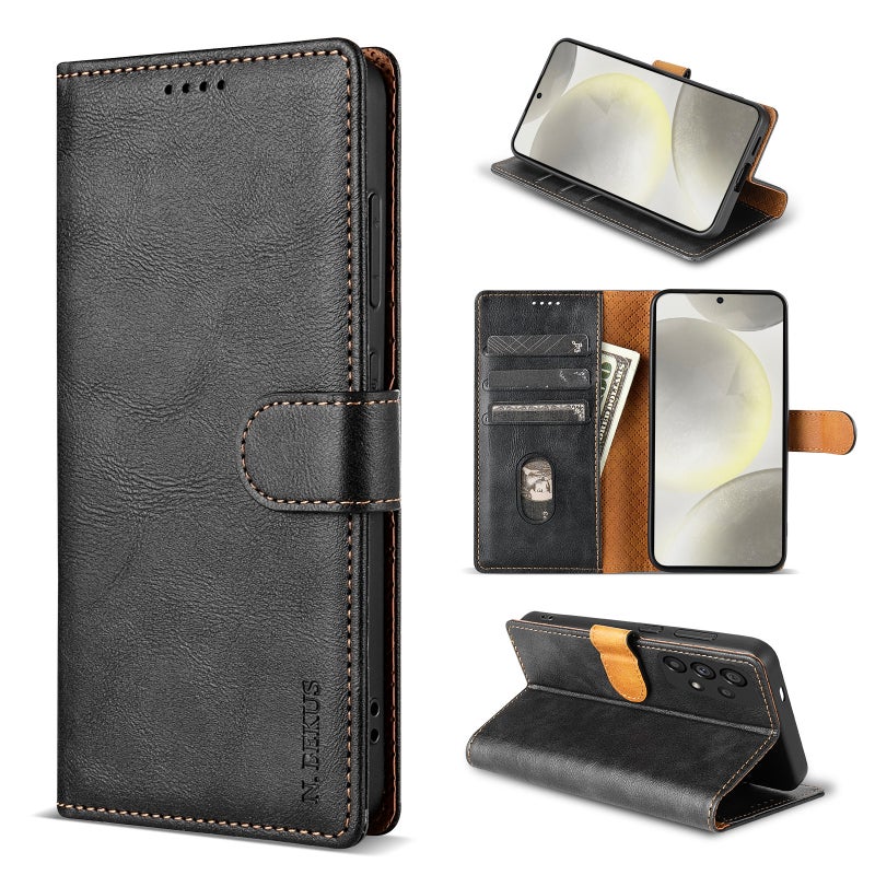 HuHa Case Cover For Samsung Galaxy A33 5G N.BEKUS CSJ-P1 Solid Color Leather Phone Case(Black) - Image 1