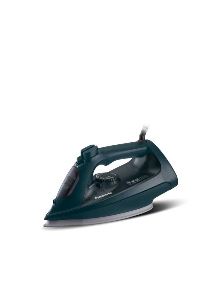 Panasonic Steam Iron Powerful 2400W Performance,Ceramic soleplate,Anti-Calc System,Adjustable Steam Settings,Continous Powershot,Lightweight design for effortless wrinkle removal & Anti-Drip 300 ml 2400 W NI-U450GTH Dark Green - Image 1