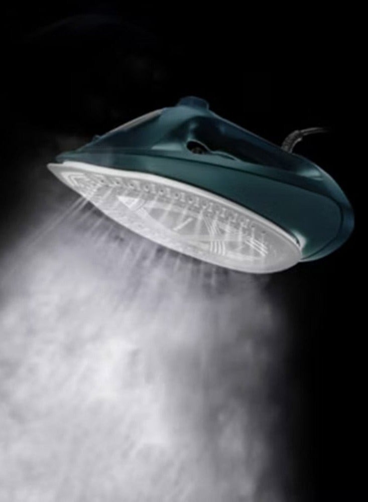 Panasonic Steam Iron Powerful 2400W Performance,Ceramic soleplate,Anti-Calc System,Adjustable Steam Settings,Continous Powershot,Lightweight design for effortless wrinkle removal & Anti-Drip 300 ml 2400 W NI-U450GTH Dark Green - Image 3