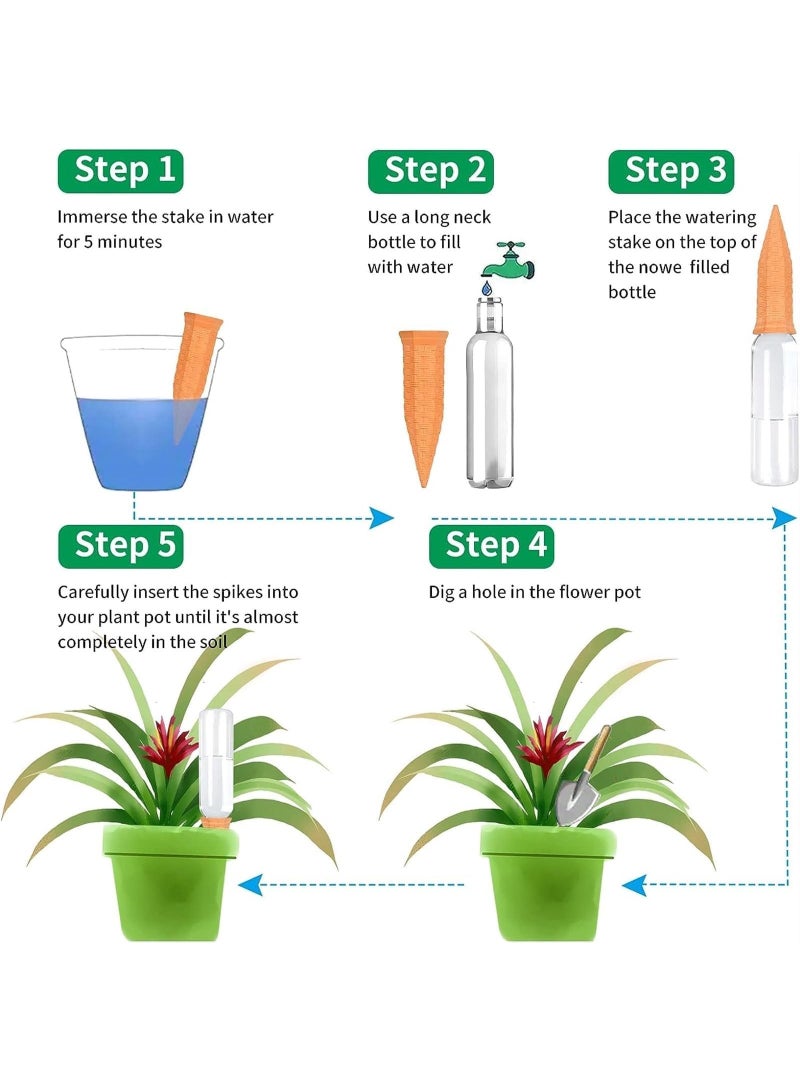 Generic 4pcs Plant Self Watering Stakes 12 Pack Terracotta Watering Spikes for Indoor and Outdoor Plants,Wine Bottle Plant Watering Devices, Automatic Plant Waterers for Vacation  - Image 2