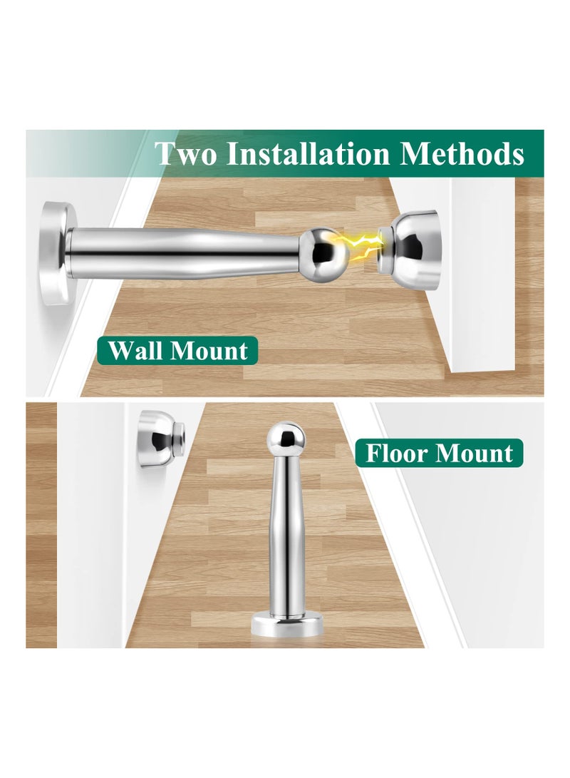 سيوسي Magnetic Door Stop Chrome Stopper Stainless Steel Holder Catch 7.3 Inch Tall Doorstop Floor Wall Mounted Heavy Duty Stoppers 1 Pack - Image 4