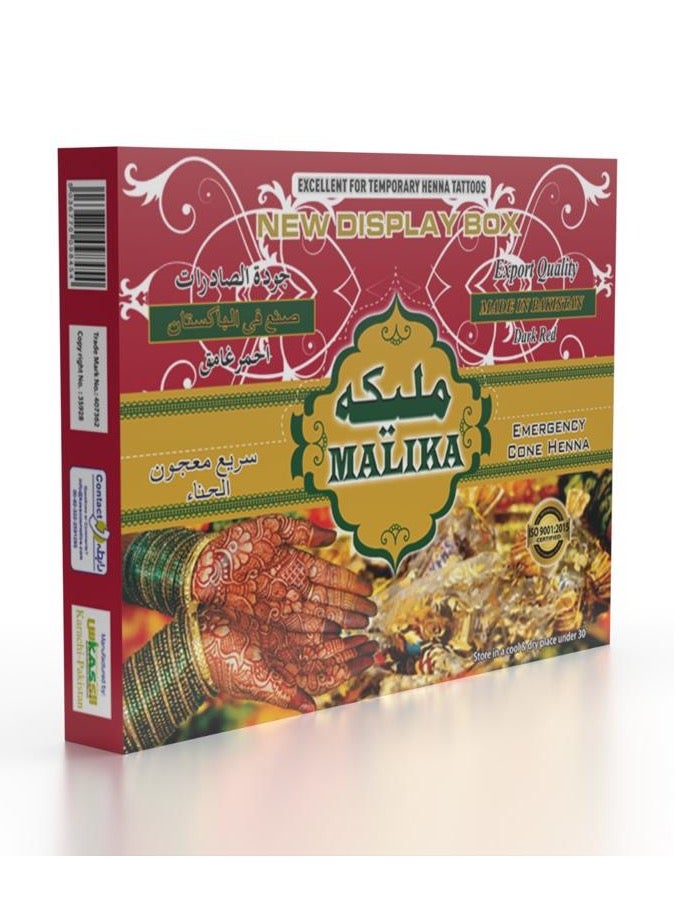 Malika Pack Of 4 Malika temporary red henna cone mehndi | Henna Paste Cone Instant | Long-lasting No Harmful Chemical | Temporary Tattoo | Certified - Image 2
