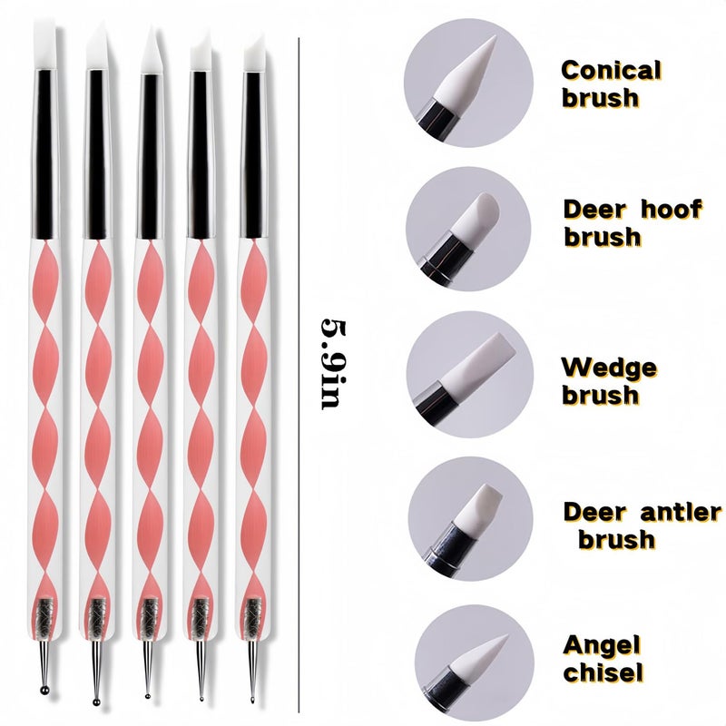 HomTop Nail Art Tools Set â€“ 15 Nail Art Brushes + 5 Dotting Pens with Nail Stand Holder â€“ Professional Nail Design Kit for DIY Manicure & Salon Use - Image 3