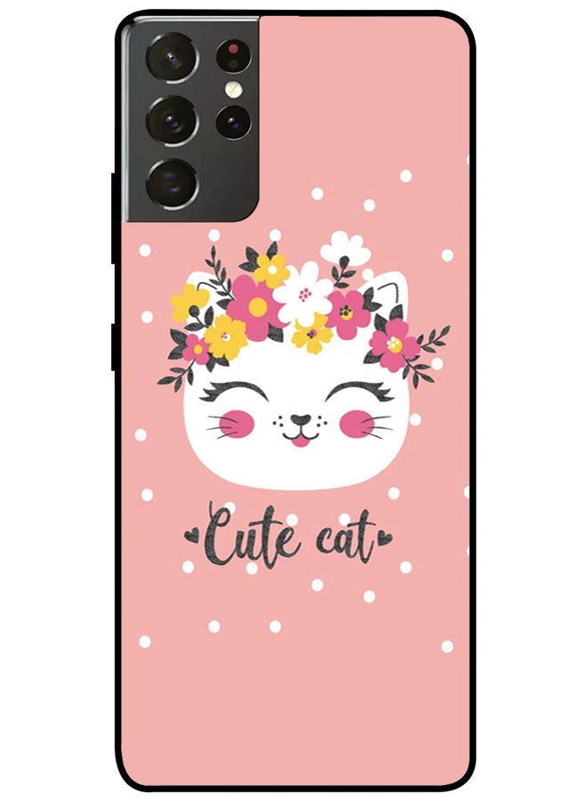 Protective Case Cover for Samsung Galaxy S21 Ultra Cute Cat Face