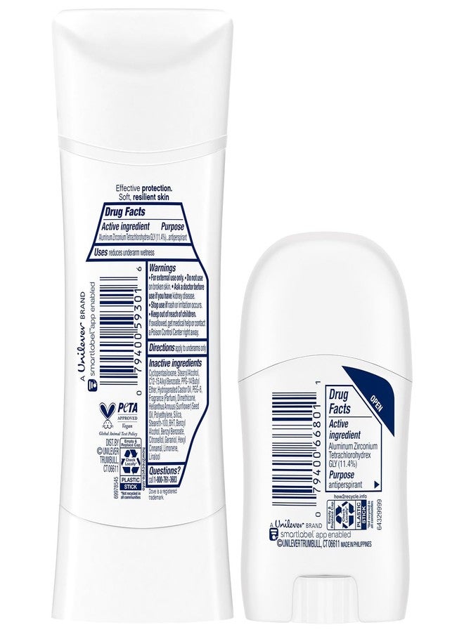 Dove Antiperspirant Deodorant for Women, Clear Finish, 2-Pack + Travel-Size - No White Marks, Pro-Ceramide Technology, Vegan & Cruelty-Free - Image 2