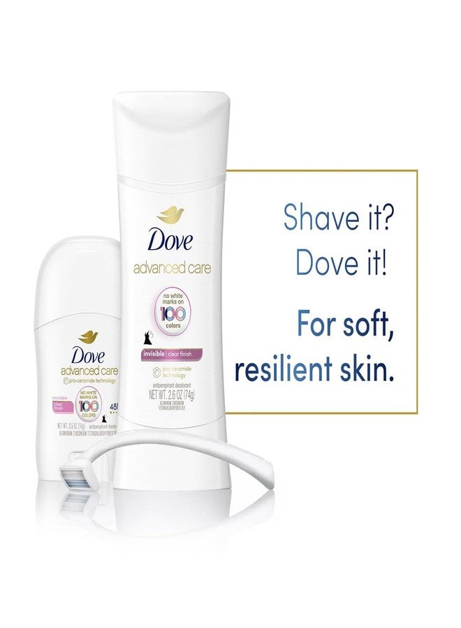 Dove Antiperspirant Deodorant for Women, Clear Finish, 2-Pack + Travel-Size - No White Marks, Pro-Ceramide Technology, Vegan & Cruelty-Free - Image 5