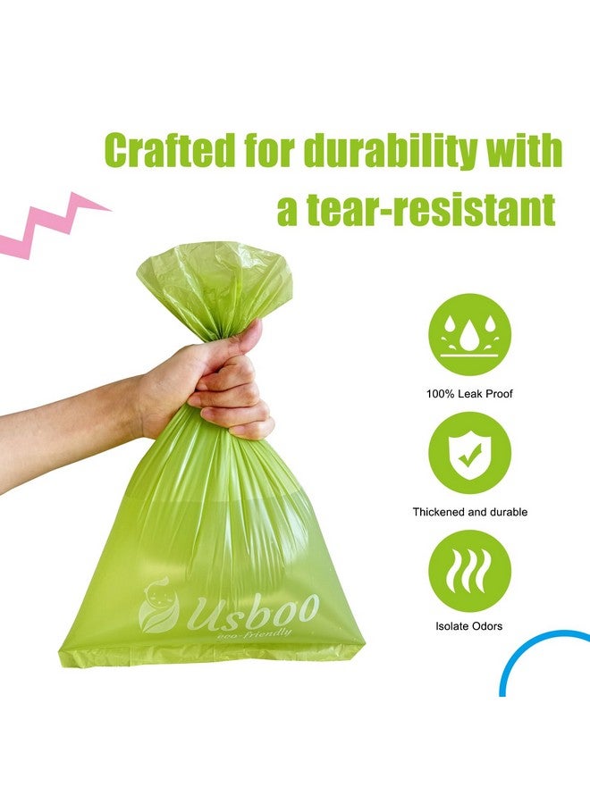 USBOO Diaper Bags Disposable for Baby, 12 Refill Rolls/180 Bags OXO-Biodegradable Waste Bags,Dirty Disposable Diaper Bags,Diaper Trash Bags,Green - Image 4
