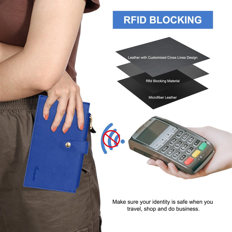 Travelambo RFID Wallet Women Large Size Bifold Multi Card Wallet Case with Zipper Pocke Credit Card Holder for Women - Image 4