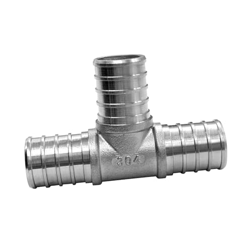 Fitvell 34 Inch Stainless Steel PEX Tee Crimp Fitting for PEX Pipe Pack of 3 - Image 3