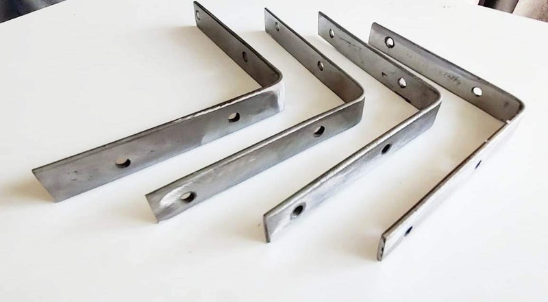 FTE Strong Iron Heavy Duty L Angles Clamps Brackets for Shelves Support with Double Hole 4x4 Inch 11x12 cm Set of 4 Pieces - Image 5