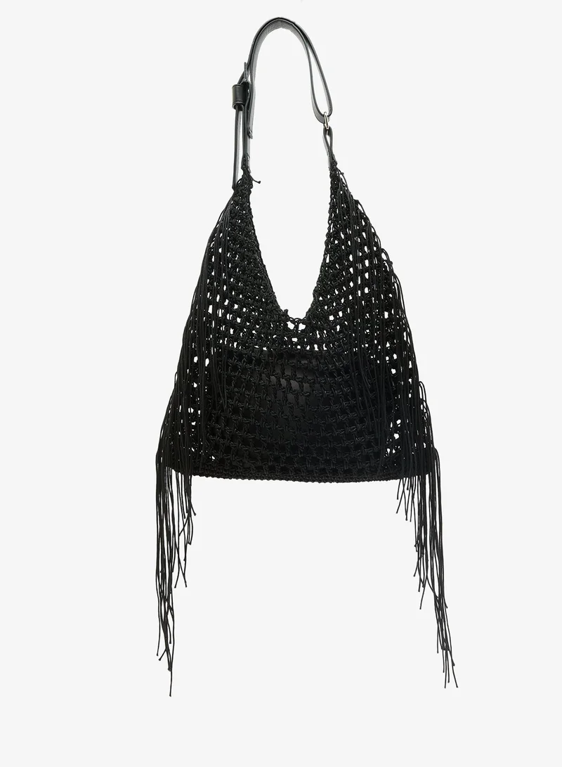 GLAMOROUS  Woven Fringe Tote Bag for Women | Best Price UAE