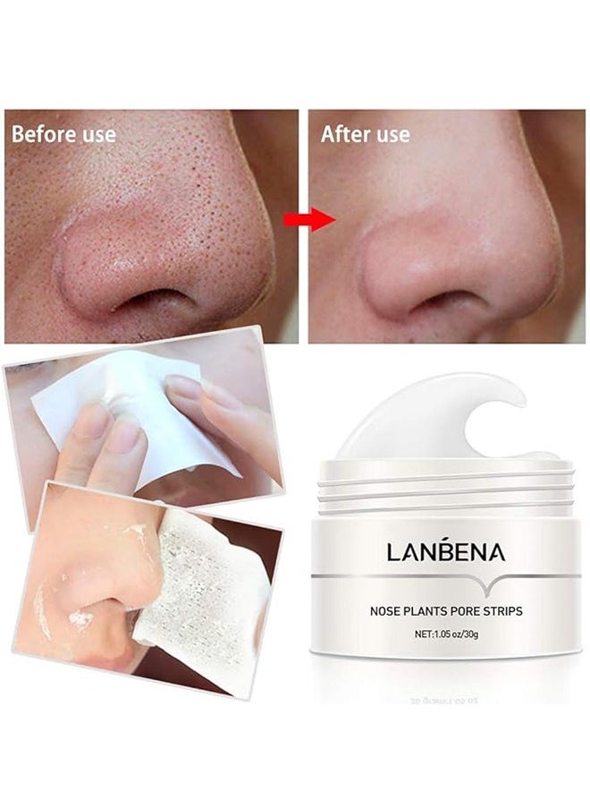LANBENA Blackhead Remover, Facial Blackhead Remover Blackhead Remover, Peel Off Blackhead Mask Nose Strip, Blackhead Removal Exfoliating Mask, Nose Plant Pore Cleaning, 30g  - Image 4
