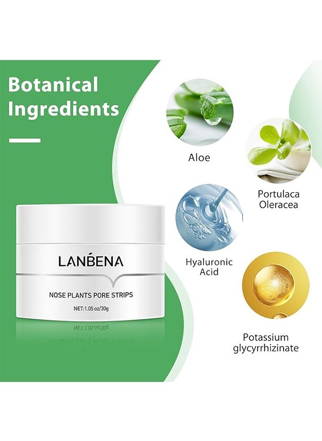 LANBENA Blackhead Remover, Facial Blackhead Remover Blackhead Remover, Peel Off Blackhead Mask Nose Strip, Blackhead Removal Exfoliating Mask, Nose Plant Pore Cleaning, 30g  - Image 2