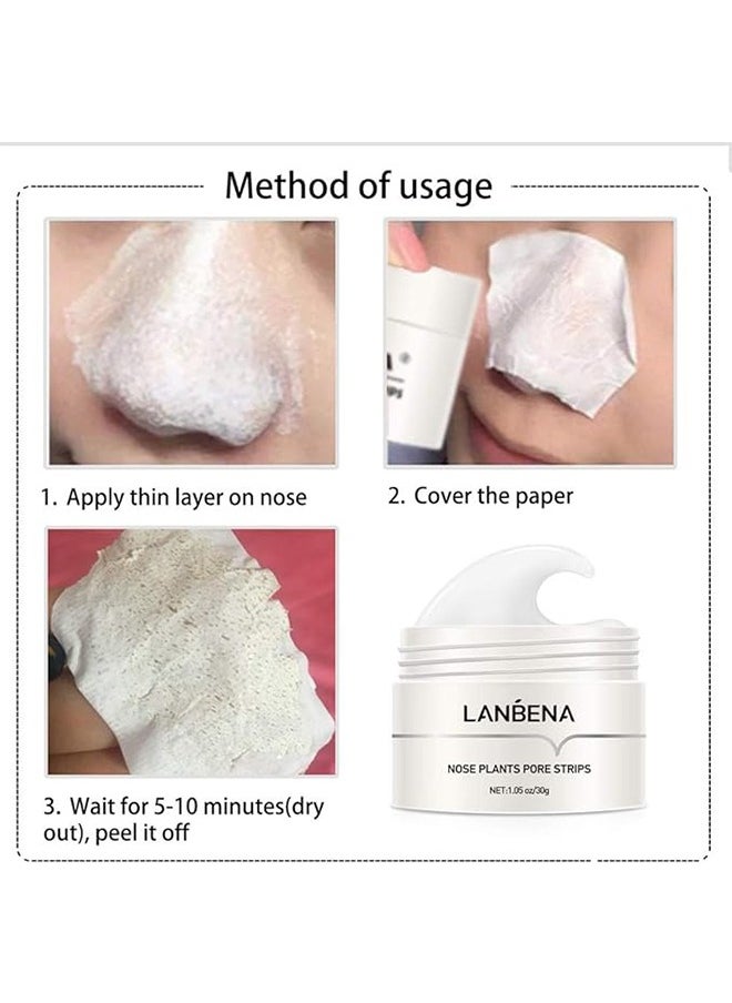 LANBENA Blackhead Remover, Facial Blackhead Remover Blackhead Remover, Peel Off Blackhead Mask Nose Strip, Blackhead Removal Exfoliating Mask, Nose Plant Pore Cleaning, 30g  - Image 5