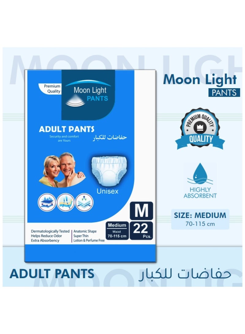 Moon light Premium Adult Diapers, Medium Size (Pack of 22 Diapers) - Image 2