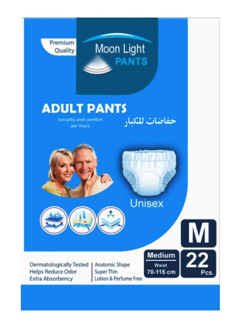 Moon light Premium Adult Diapers, Medium Size (Pack of 22 Diapers) - Image 3