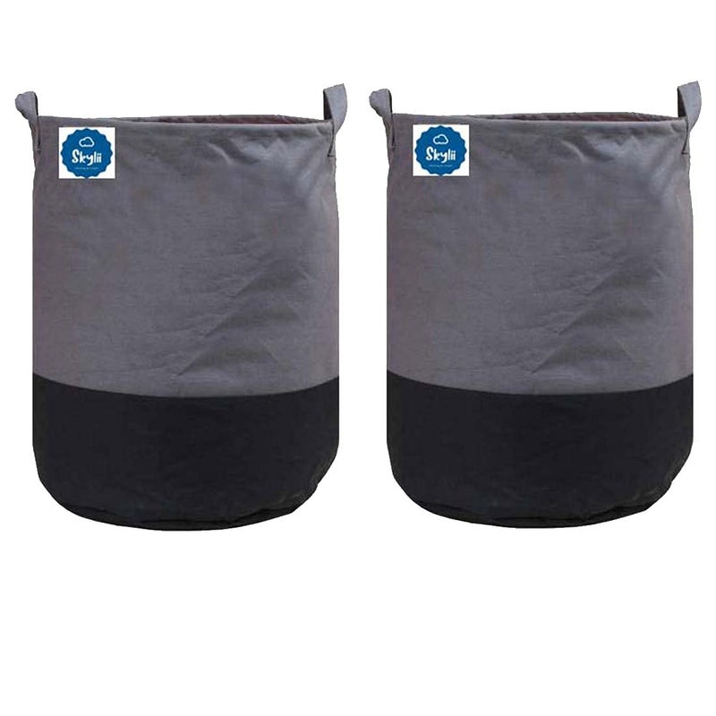 SKYLII Laundry Bag 45 L Durable and Collapsible Laundry storage Bag with Handles Clothes Toys Storage Foldable Laundry Bag for Dirty Clothes Pack of 2 Pc Grey - Image 1