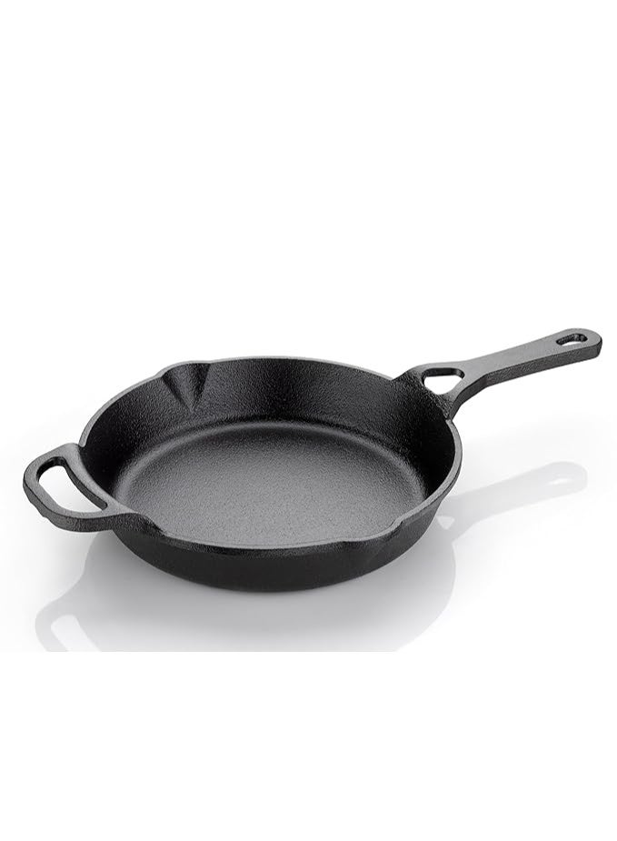 NIRLON Preseasoned Cast Iron Fry Pan/Skillet with Long Handle |26cm| Gas & Induction Friendly | Nonstick Fry Pan, 100% Pure & Toxin Free, No Chemical Coating - Image 1