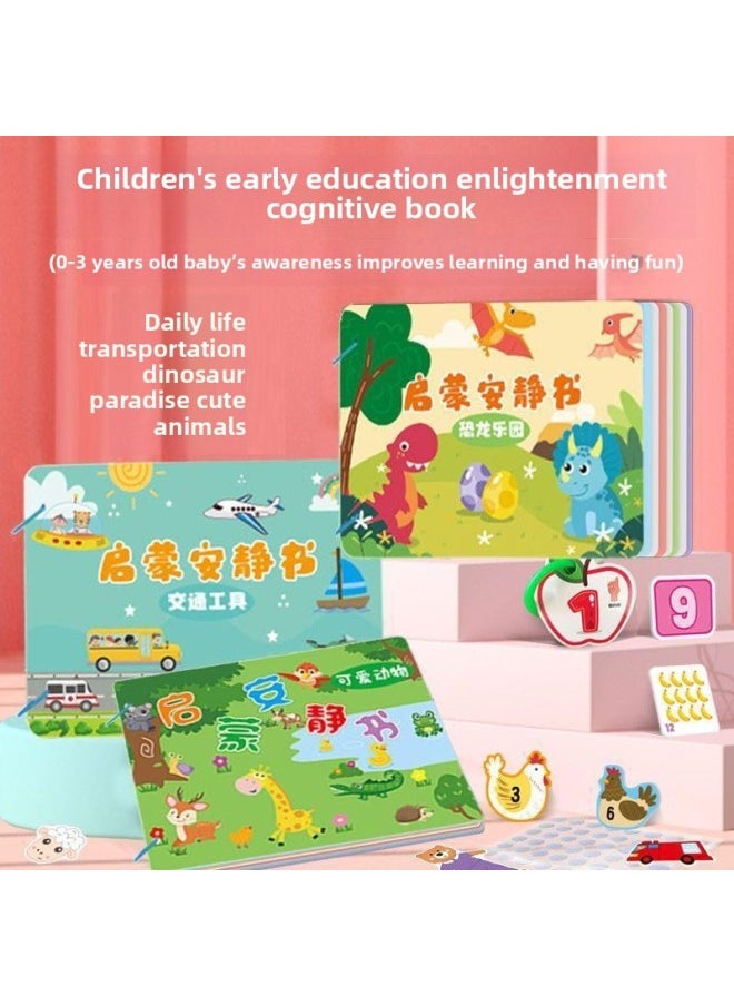 Generic - Baby Tearing Book Puzzle Enlightenment Quiet Hand Tearing Book Early Education Hook And Loop Pull Paste Baby Children's Toys 0-3 Years Old-Color:[cute Animals + Transportation]-Specification:Guaranteed Authenticity [magic Book For 0-3 Years Old] - Image 1