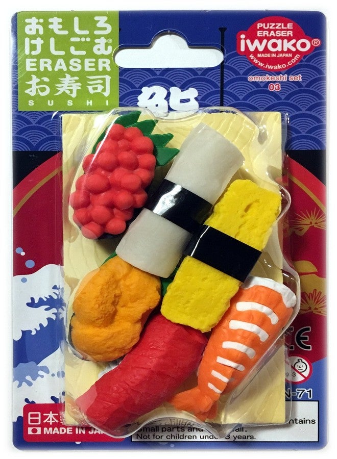 Iwako Japanese Eraser Set - Sushi Assortment - Image 1