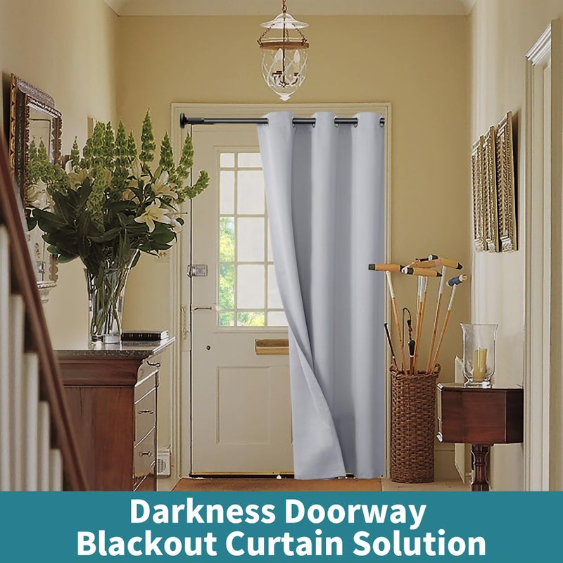 BGment Bression Brague Ray Door Startain 80 inct for Doorwway Bedroom Carten Startive Privacy Therporticoout Grommet غرفة مقسم لفصل الغرفة 1 لوحة 34 بوصة - Image 4